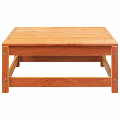 Garden Sofa Armless with Footstool Wax Brown Solid Wood Pine