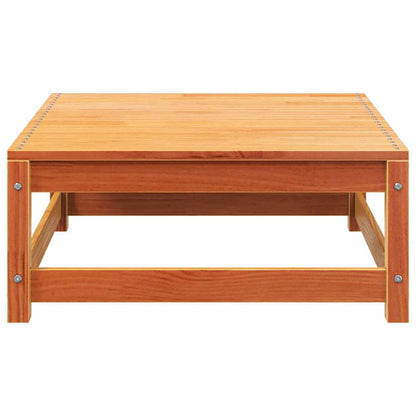 Garden Sofa with Footstool 2-Seater Wax Brown Solid Wood Pine