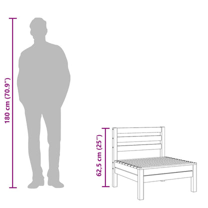 Garden Sofa Armless Solid Wood Douglas