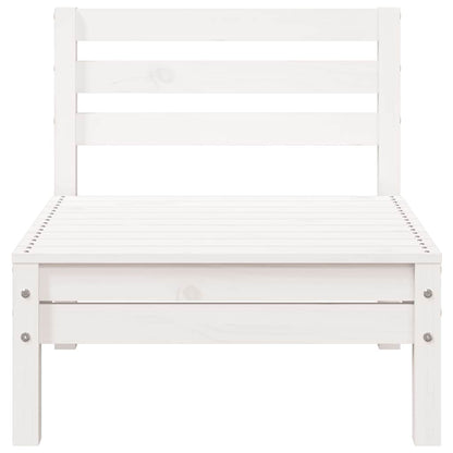 Garden Sofa 3-Seater White Solid Wood Pine