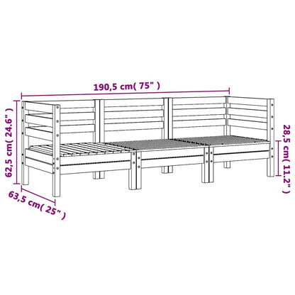 Garden Sofa 3-Seater Solid Wood Douglas