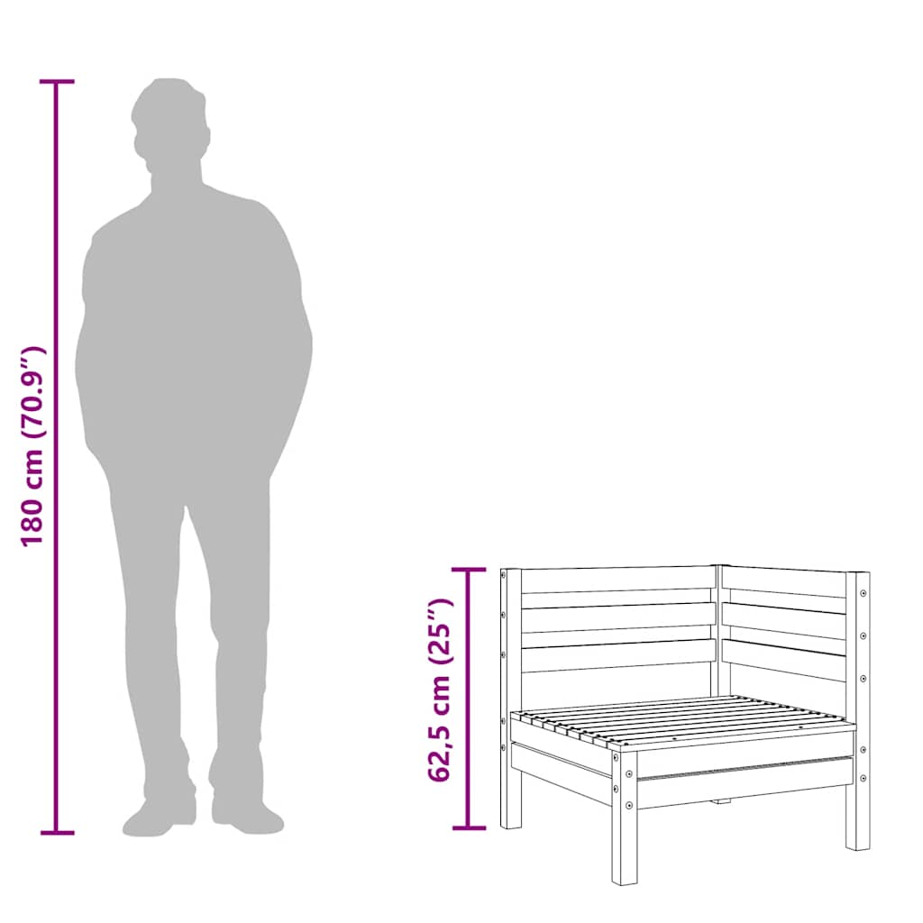Garden Sofa 3-Seater Solid Wood Douglas