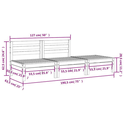 Garden Sofa 3-Seater Solid Wood Pine