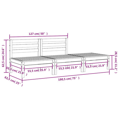 Garden Sofa 3-Seater Wax Brown Solid Wood Pine