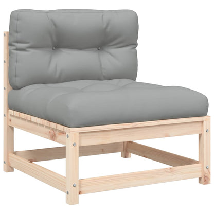Garden Sofas Armless with Cushions 2 pcs Solid Wood Pine