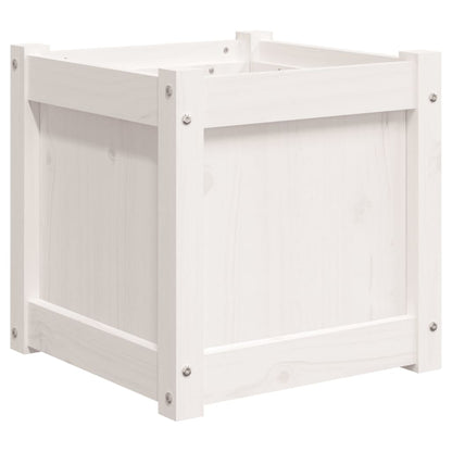 Garden Planter White 40x40x40 cm Solid Wood Pine