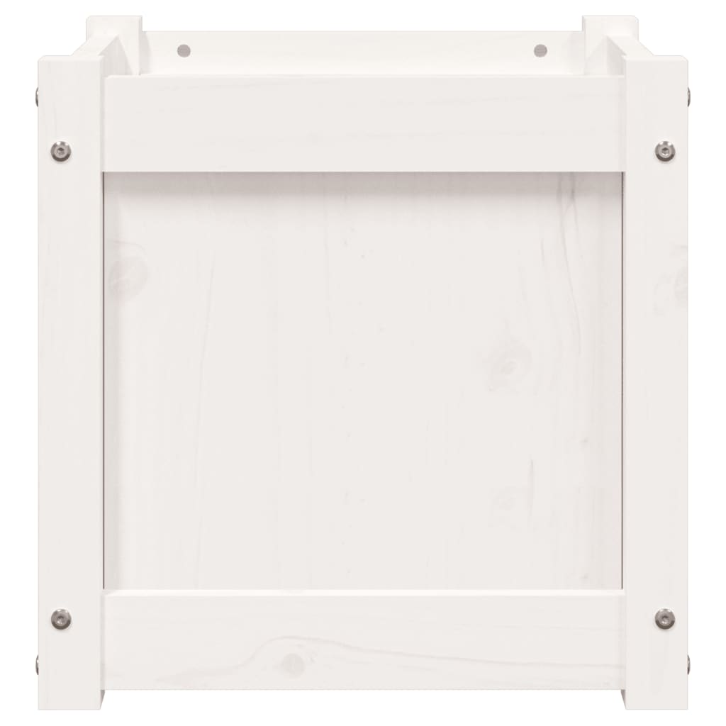 Garden Planter White 40x40x40 cm Solid Wood Pine