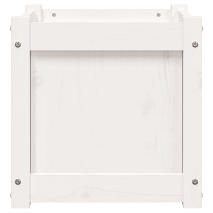 Garden Planter White 40x40x40 cm Solid Wood Pine