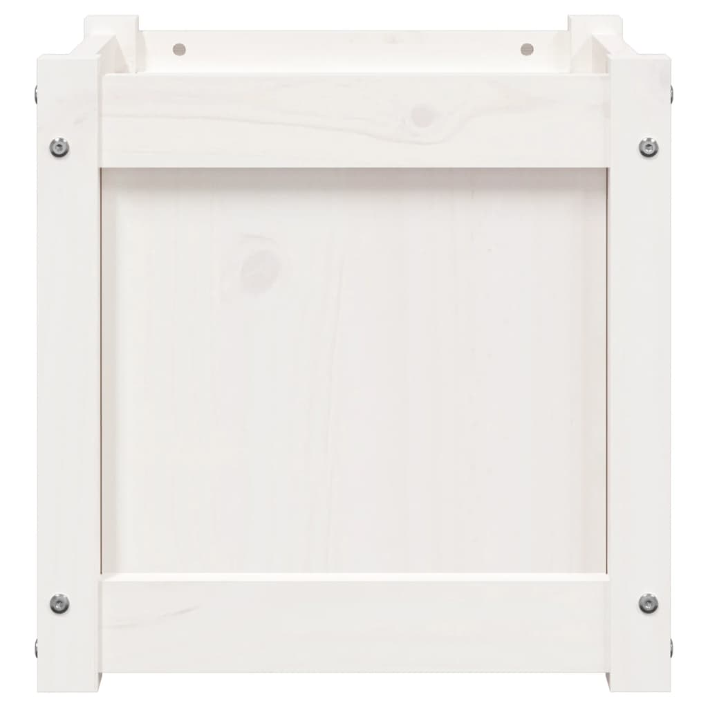 Garden Planter White 40x40x40 cm Solid Wood Pine