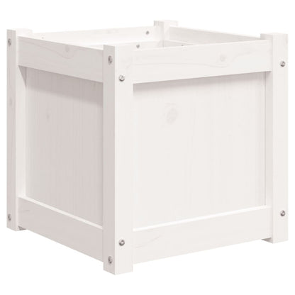 Garden Planter White 40x40x40 cm Solid Wood Pine