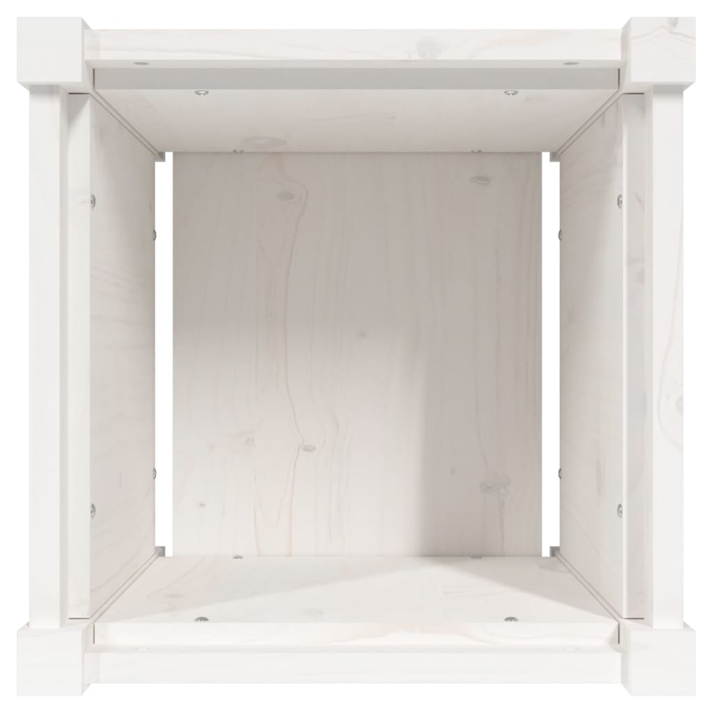 Garden Planter White 40x40x40 cm Solid Wood Pine