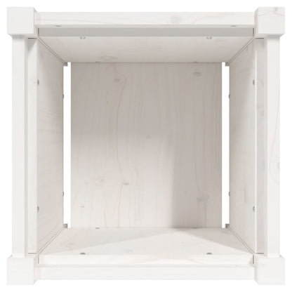 Garden Planter White 40x40x40 cm Solid Wood Pine