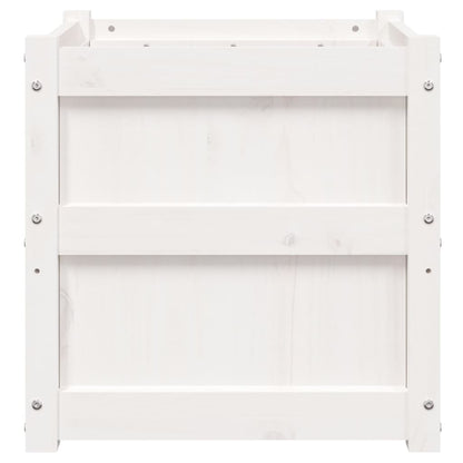 Garden Planter White 50x50x50 cm Solid Wood Pine
