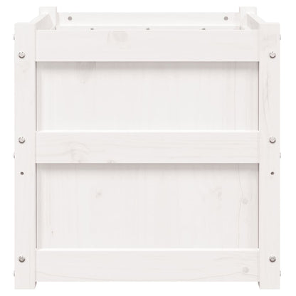 Garden Planter White 50x50x50 cm Solid Wood Pine