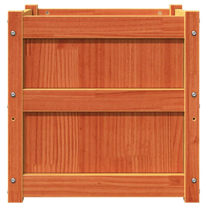 Garden Planters 2 pcs Wax Brown Solid Wood Pine