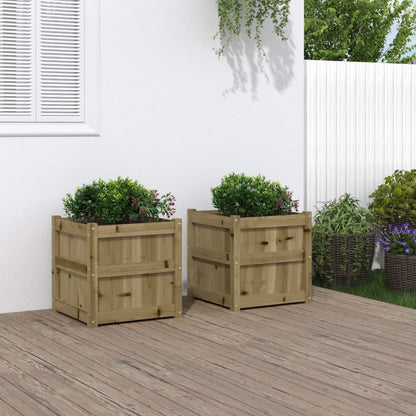 Garden Planters 2 pcs Impregnated Wood Pine