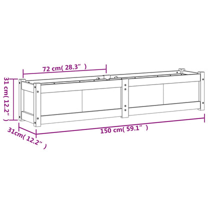 Garden Planter 150x31x31 cm Solid Wood Douglas