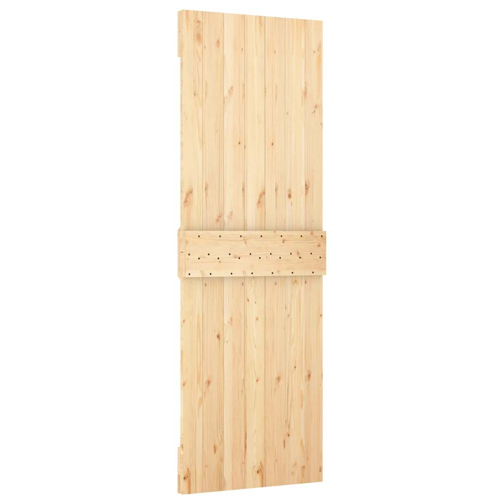 Sliding Door with Hardware Set 70x210 cm Solid Wood Pine