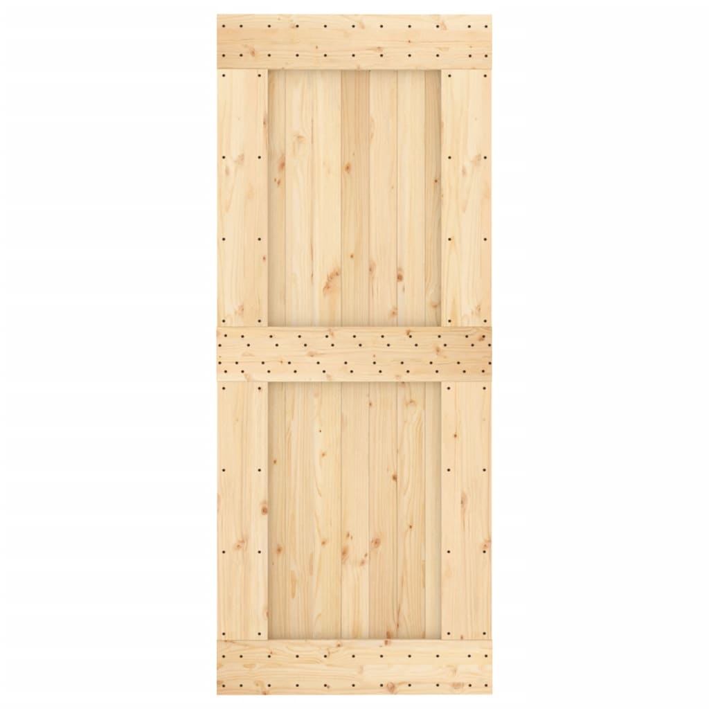 Sliding Door with Hardware Set 85x210 cm Solid Wood Pine
