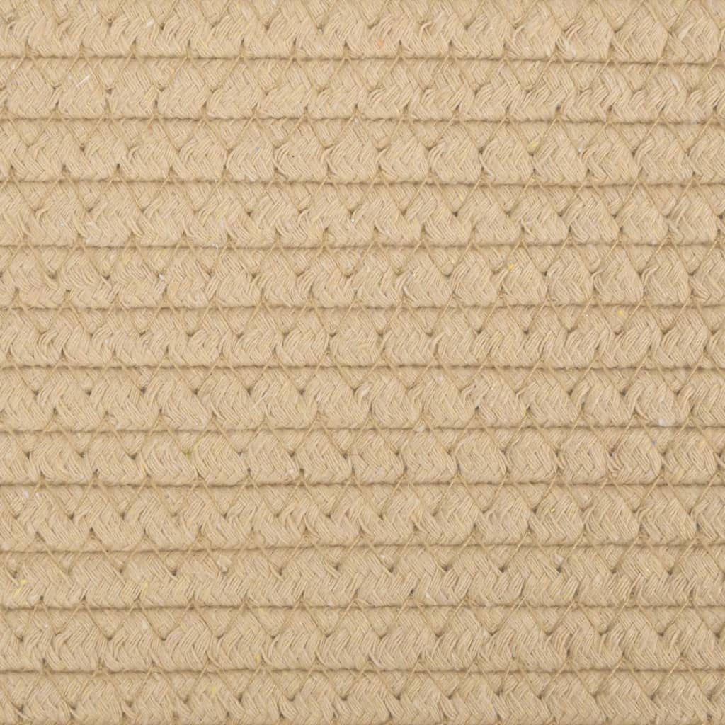 Storage Baskets 2 pcs Beige and White Ø28x28 cm Cotton
