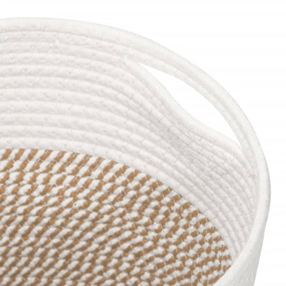Storage Baskets 2 pcs Brown and White Ø28x28 cm Cotton
