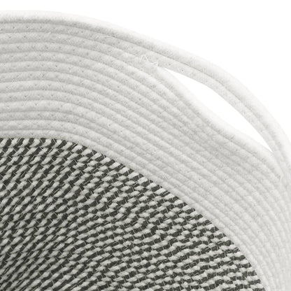 Storage Basket Grey and White Ø40x35 cm Cotton