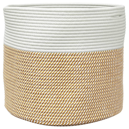 Storage Basket Brown and White Ø40x35 cm Cotton