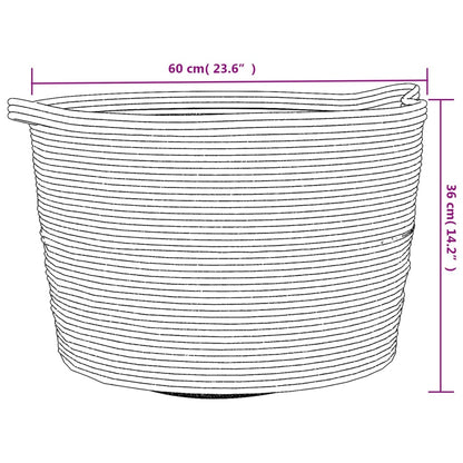 Laundry Basket Grey and White Ø60x36 cm Cotton