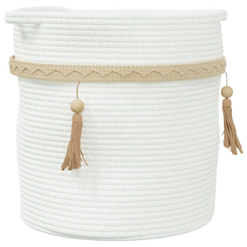Storage Basket White Ø38x36 cm Cotton