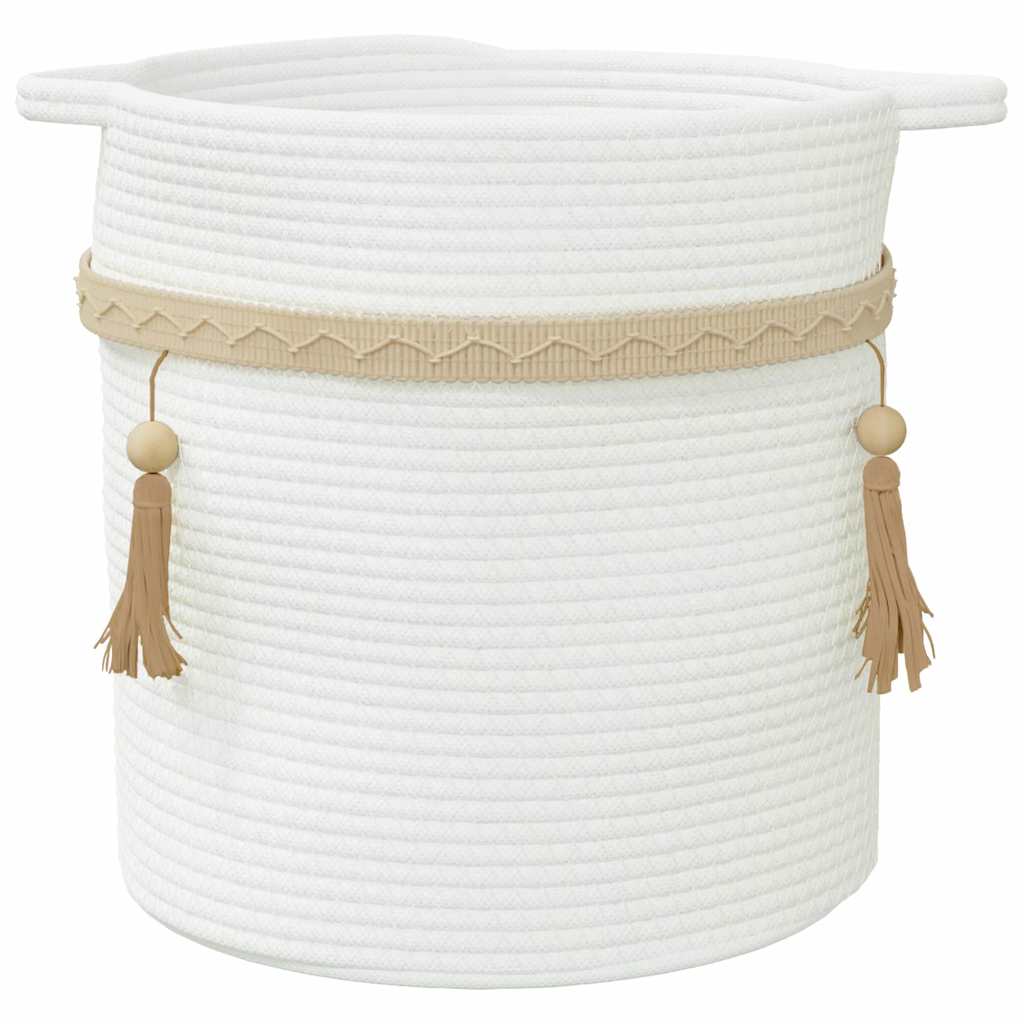 Storage Basket White Ø38x36 cm Cotton