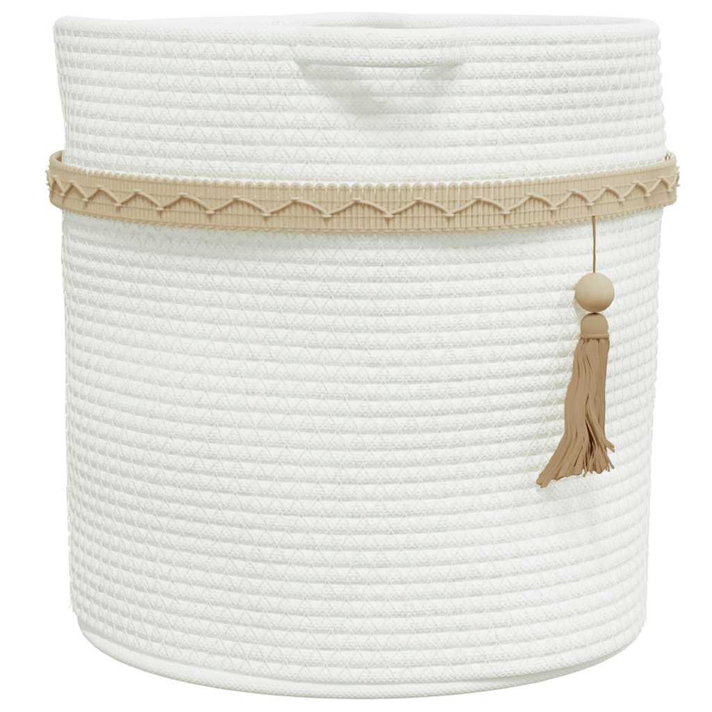 Storage Basket White Ø38x36 cm Cotton