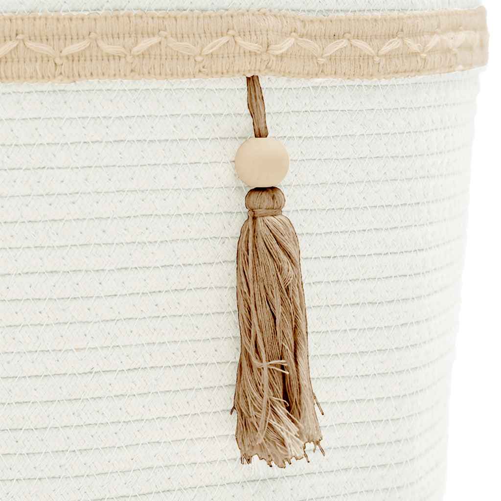 Storage Basket White Ø38x36 cm Cotton