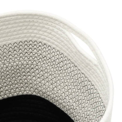 Storage Baskets 2 pcs White and Black Cotton