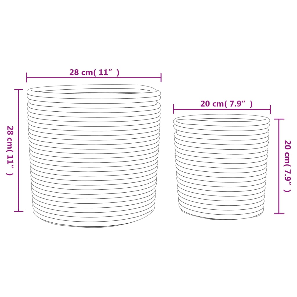 Storage Baskets 2 pcs White and Black Cotton