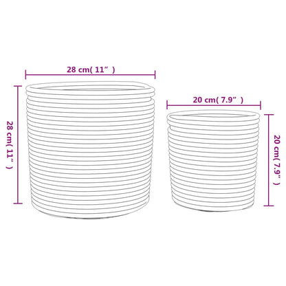 Storage Baskets 2 pcs White and Black Cotton