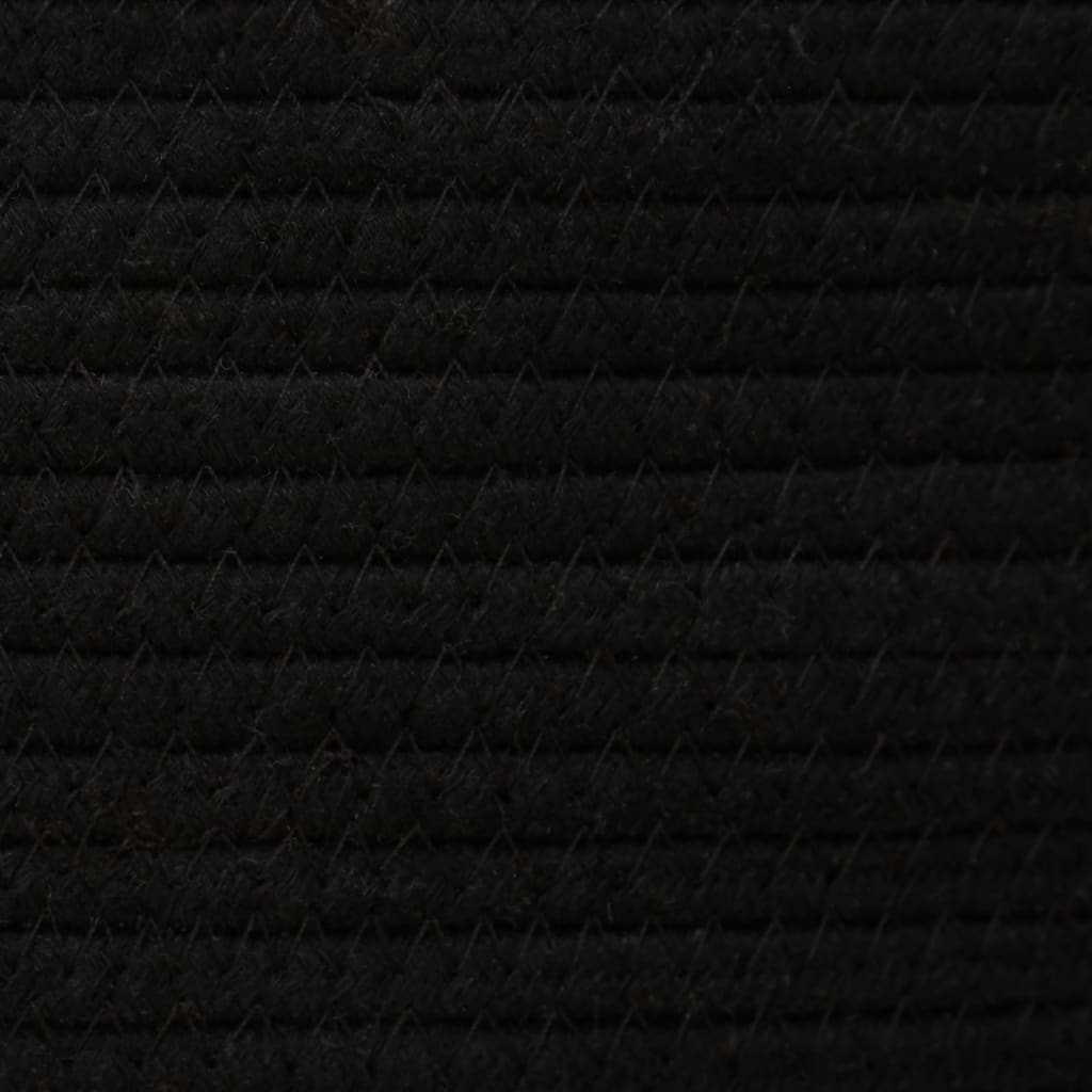 Storage Basket with Lid Black and Beige Ø37x50 cm Cotton
