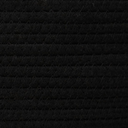 Storage Basket with Lid Black and Beige Ø37x50 cm Cotton