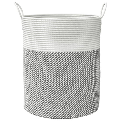 Storage Basket Grey and White Ø38x46 cm Cotton