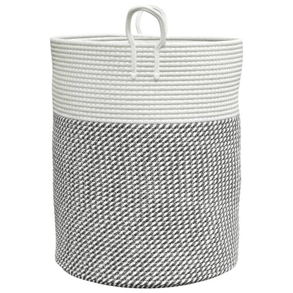 Storage Basket Grey and White Ø38x46 cm Cotton