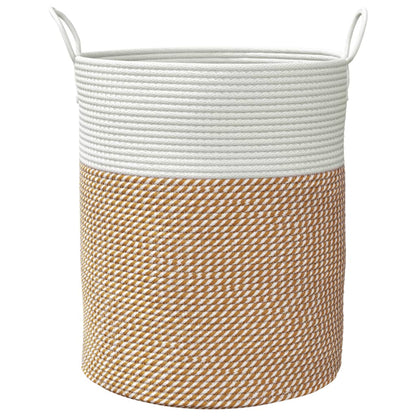 Storage Basket Brown and White Ø38x46 cm Cotton