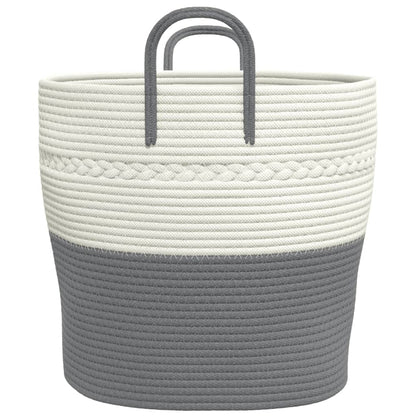 Storage Basket Grey and White Ø43x38 cm Cotton