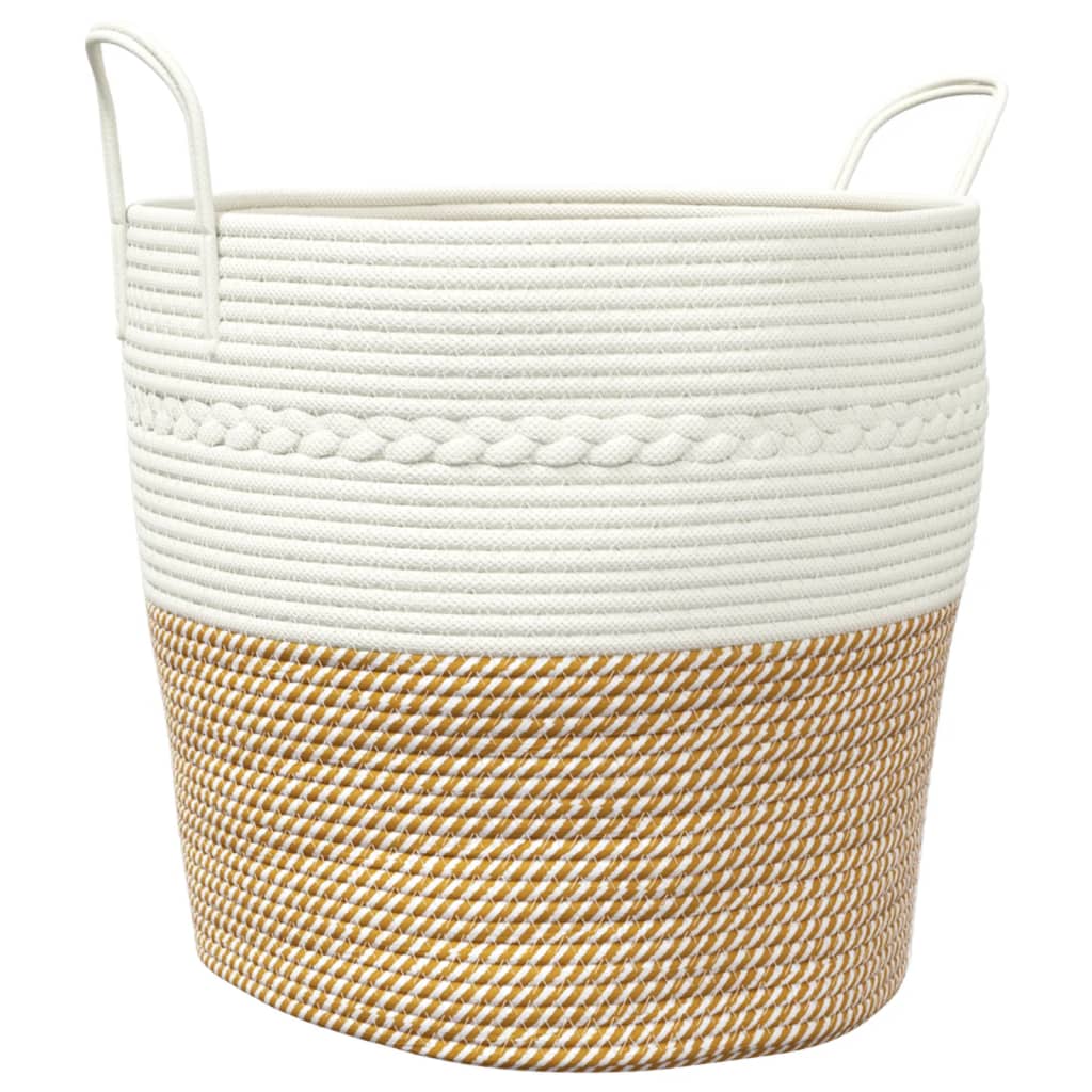 Storage Basket Brown and White Ø43x38 cm Cotton