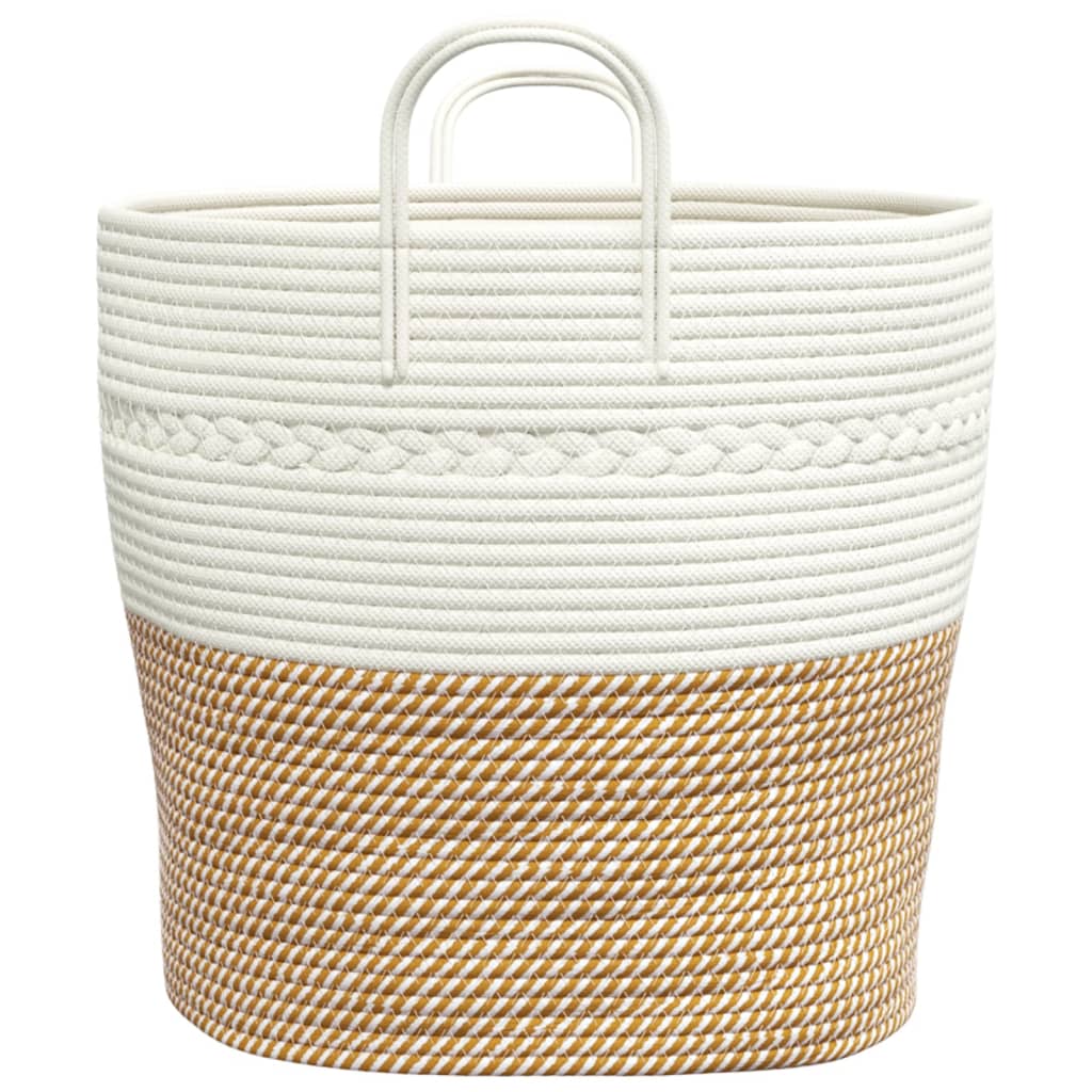Storage Basket Brown and White Ø43x38 cm Cotton