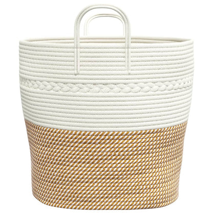 Storage Basket Brown and White Ø43x38 cm Cotton