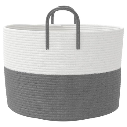 Storage Basket Grey and White Ø51x33 cm Cotton