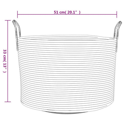 Storage Basket Beige and White Ø51x33 cm Cotton