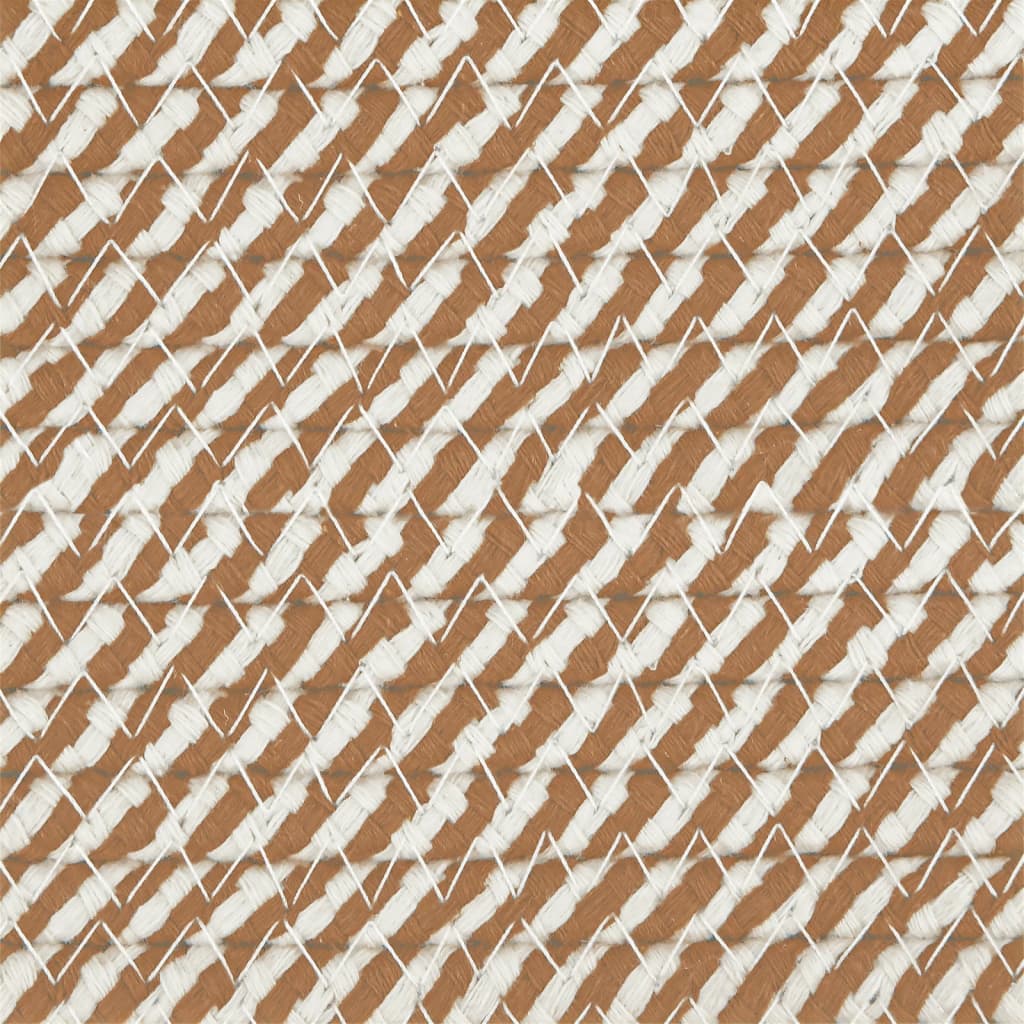 Storage Basket Brown and White Ø51x33 cm Cotton