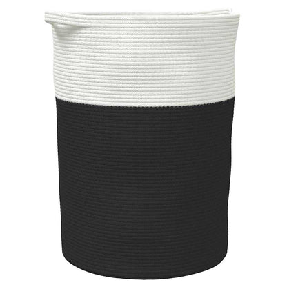 Storage Basket Black and White Ø49x65 cm Cotton