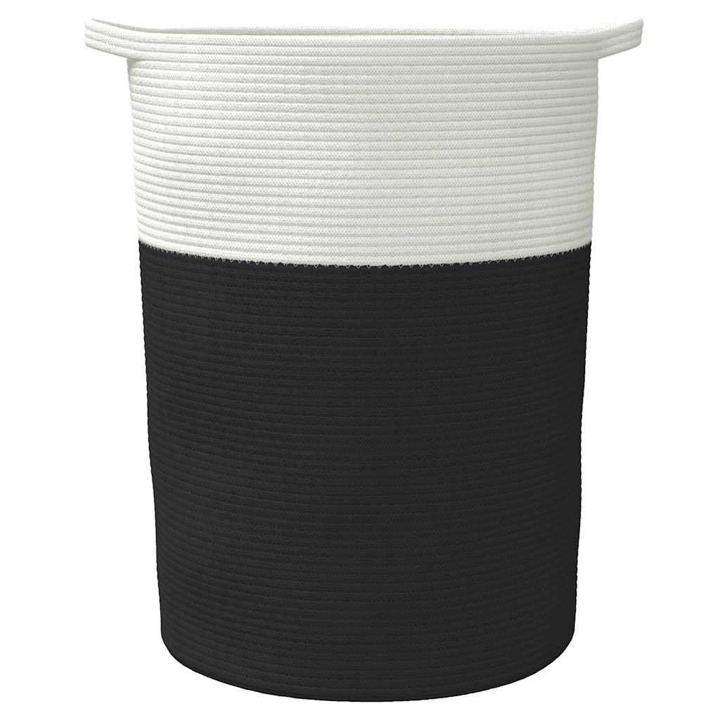Storage Basket Black and White Ø49x65 cm Cotton