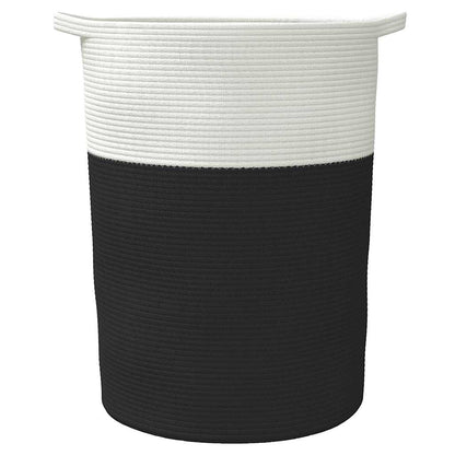 Storage Basket Black and White Ø49x65 cm Cotton